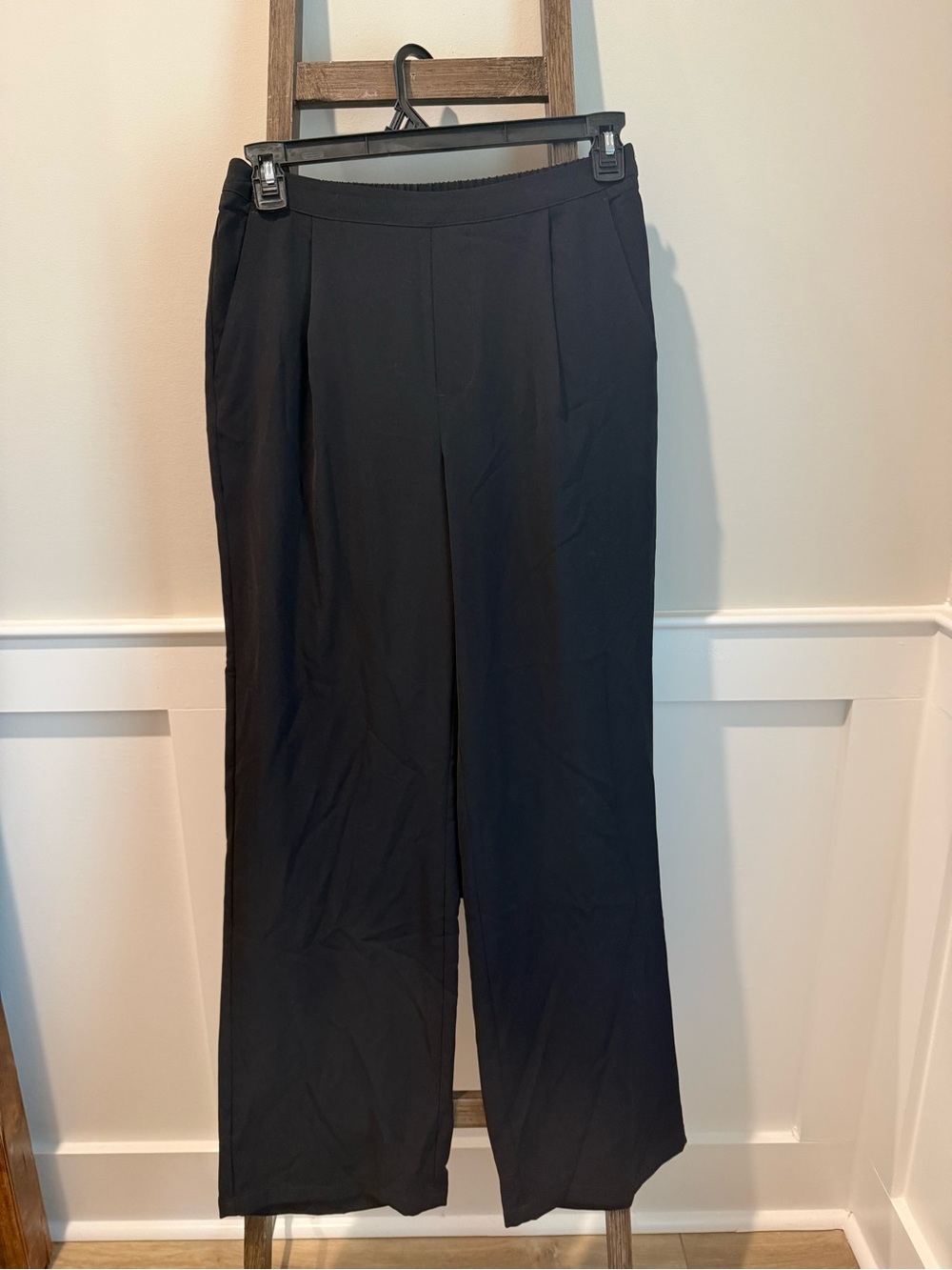 Steve Madden Black Wide-Leg Pull-On Pants